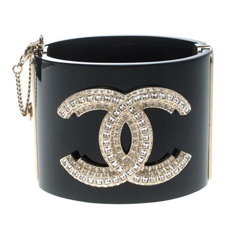 chanel bracelet black|chanel inspired cuff bracelet.